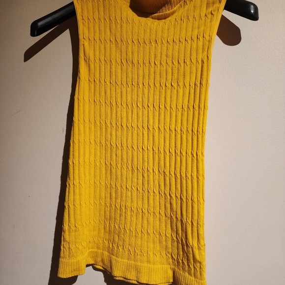 Yellow Sleeveless Ribbed Knit Mock Neck Sweater from Nordstrom Rack - Picture 3 of 8